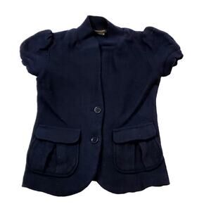 Bcbgmaxazria Wool Button Up Shirt XS Preppy Dark Academia Professor Classiccore